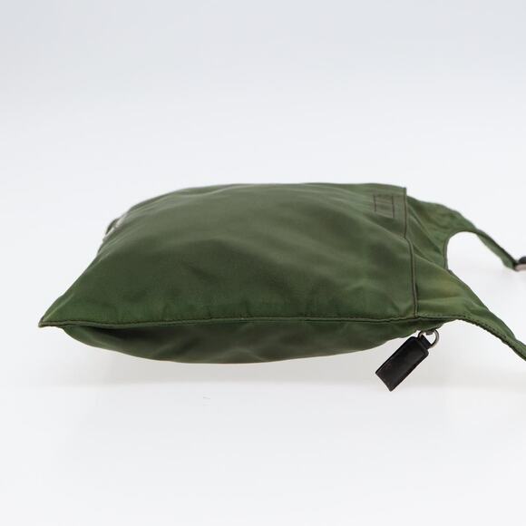 PRADA Shoulder Bag Nylon Khaki Dark Brown Silver - Picture 5 of 16